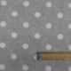Tissu Enduit Max Pois Blanc Fond Gris