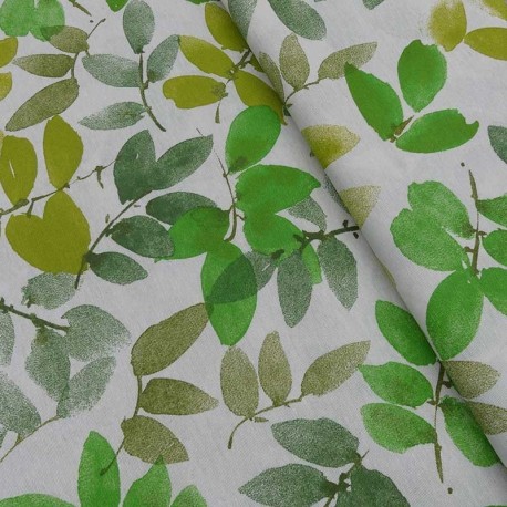 Tissu Enduit Imprimé Season Vert