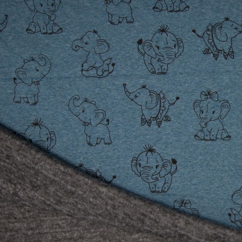 Tissu Polaire Mélange Imprimé Elephant Royal
