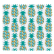 Tissu Cretonne Mini Ananas Bleu
