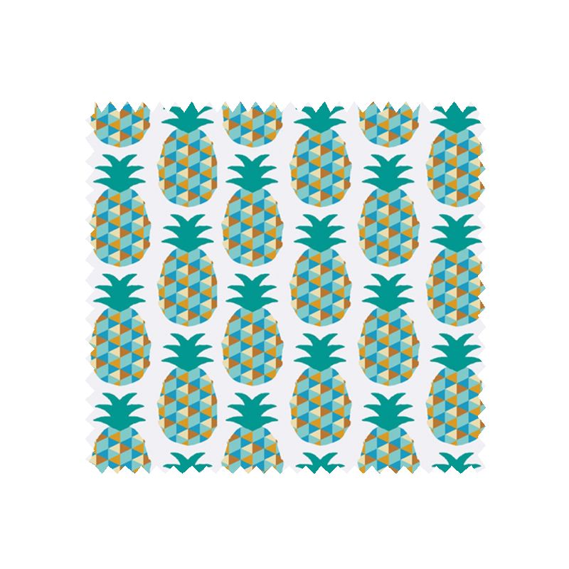 Tissu Cretonne Mini Ananas Bleu