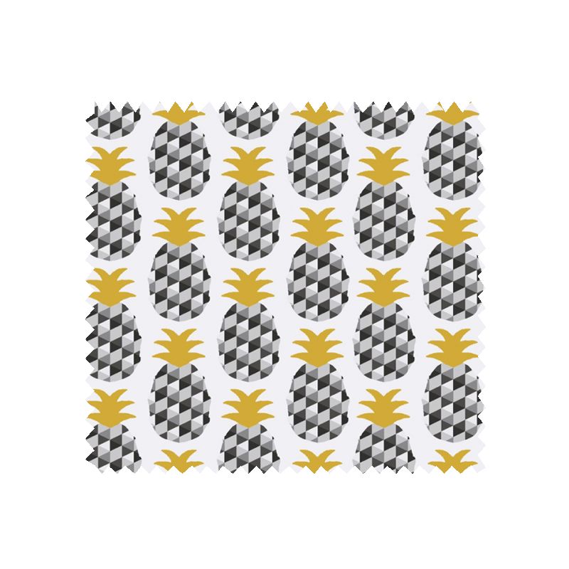 Tissu Cretonne Mini Ananas Noir