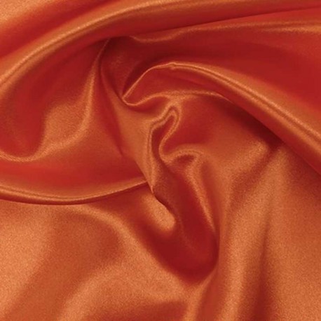 Tissu Satin Uni Orange 