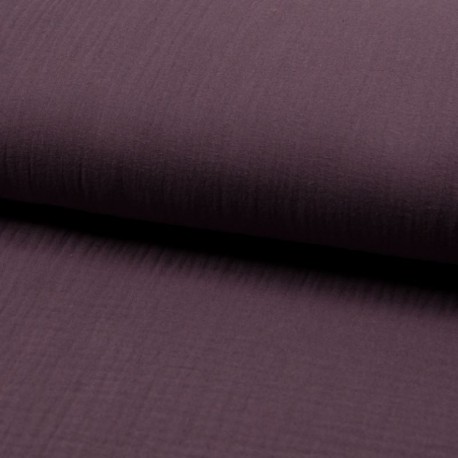 Tissu Double Gaze Uni Mauve