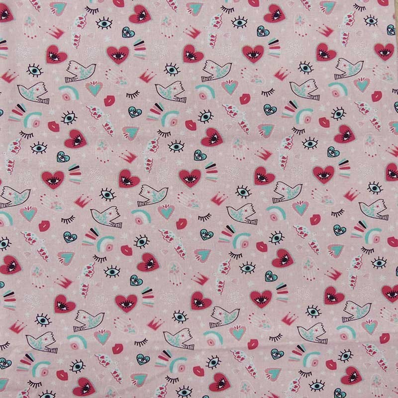 Tissu Cretonne Imprimé Lovely Rose