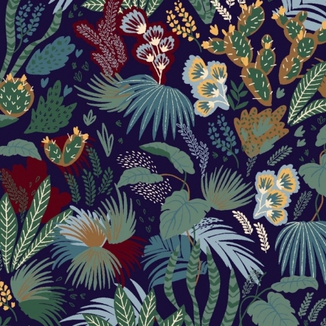 Tissu Serge Digital Garden Nuit
