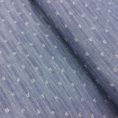 Tissu Viscose Jacquard Lurex Bleu 