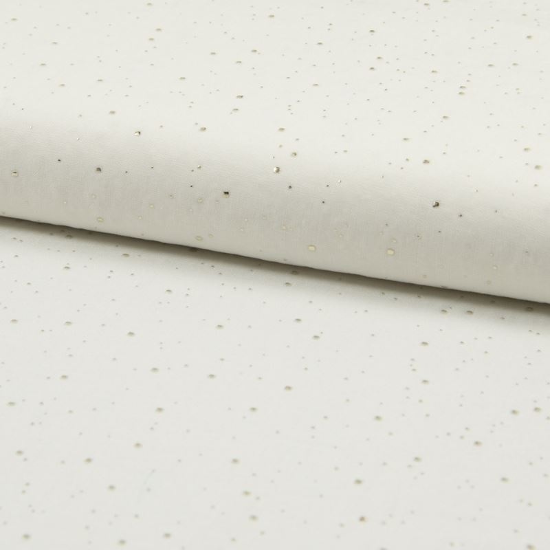 Tissu Viscose Pois Doré Ecru