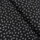 Tissu Popeline Imprimée Petites Plumes Fond Noir