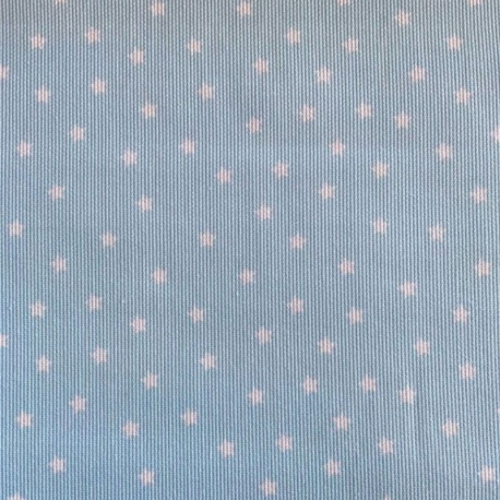 Tissu Piqué de Coton Etoile Bleu 