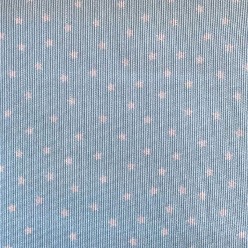Tissu Piqué de Coton Etoile Bleu 