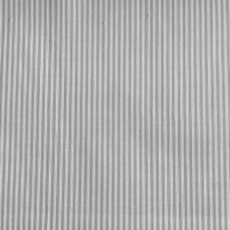 Tissu Piqué de Coton Rayures Gris