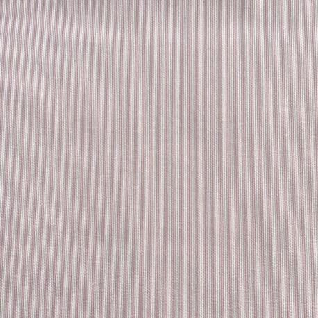 Tissu Piqué de Coton Rayures Rose