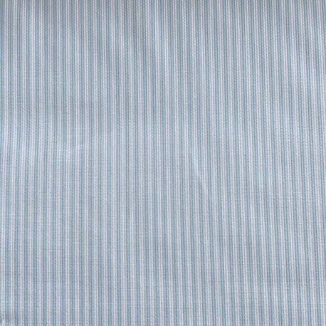 Tissu Piqué de Coton Rayures Bleu
