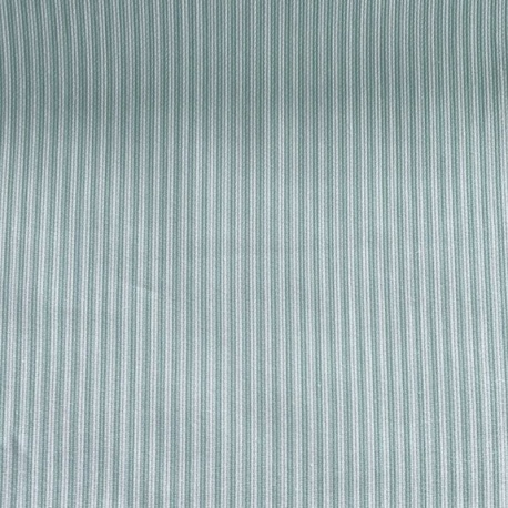 Tissu Piqué de Coton Rayures Vert