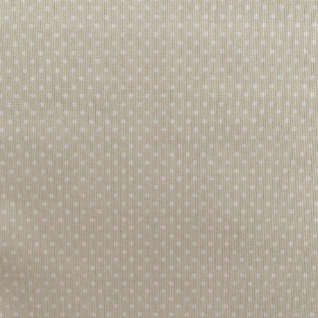 Tissu Piqué de Coton Topito Pois Beige 