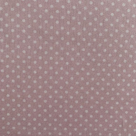 Tissu Piqué de Coton Topito  Pois Rose 
