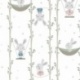Tissu Imprimé Bio Bunny Lapin Fond Ecru 