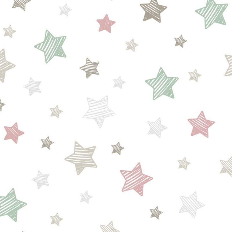 Tissu Imprimé Bio Bunny Etoile Fond Ecru