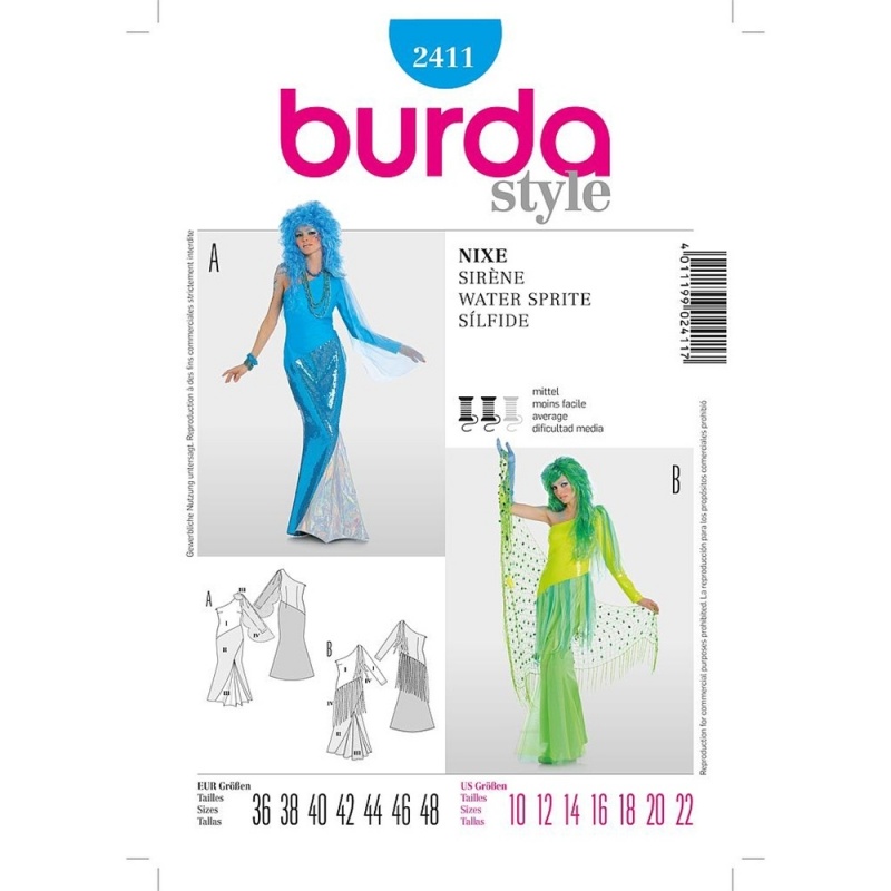 Patron Burda Carnaval 2411 Sirene 36/48
