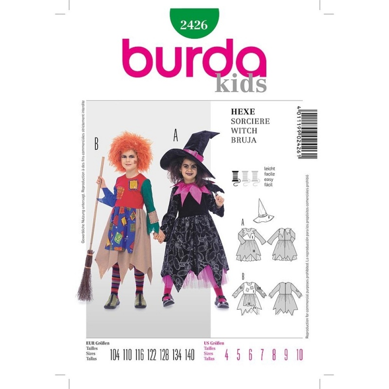 Patron Burda Carnaval 2426 Sorciere 104/140