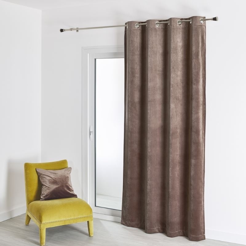 Tissu Velours Uni Taupe