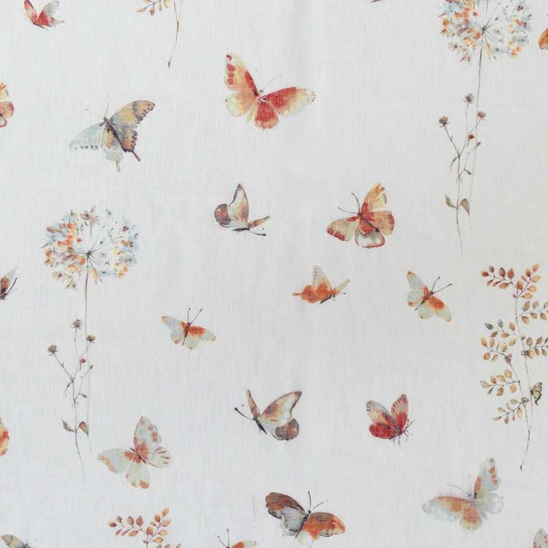 Tissu Etamine Papillon Terracotta 