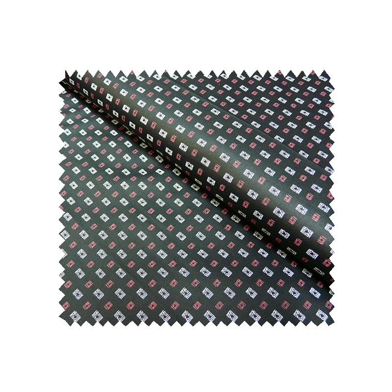 Tissu Satin De Coton Motif Rouge