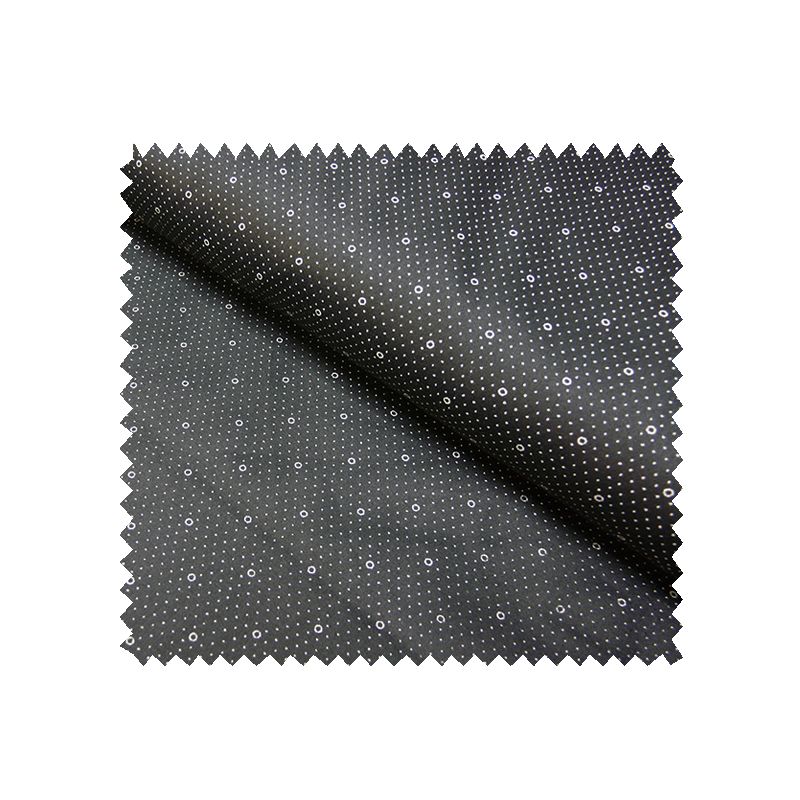 Tissu Satin De Coton Petits ronds noirs