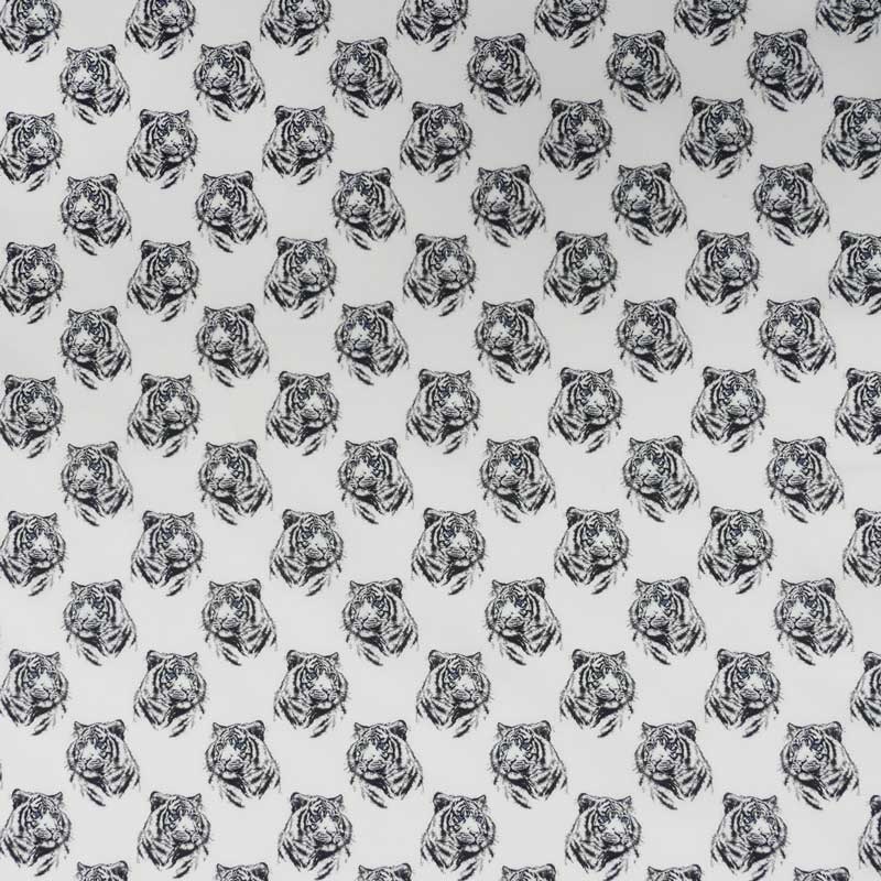Tissu Popeline Imprimé Digitale Per Tigre Imprimé Blanc 