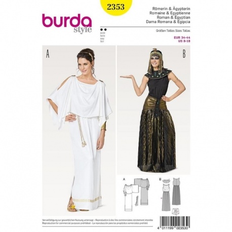 Patron 2353 Burda Carnaval Romaine egyptienne