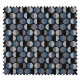 Tissu Jersey Coton Imprimé Rond bicolore bleu