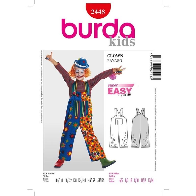 Patron 2448 Burda Carnaval Clown 104/164