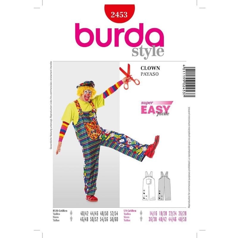 Patron 2453 Burda Carnaval Clown 40/60