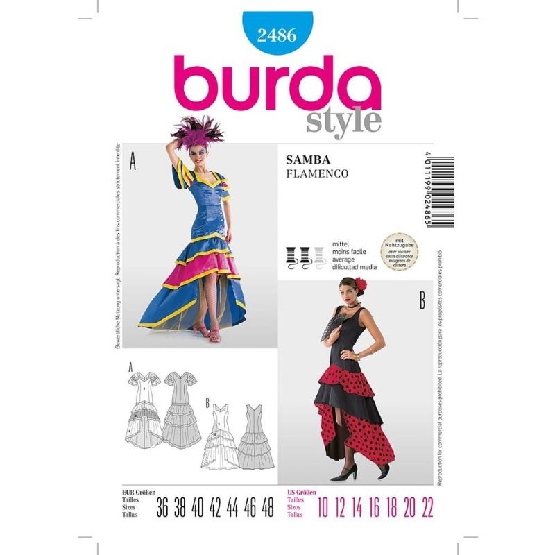 Patron 2486 Burda Carnaval Robe 36/48