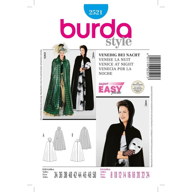 Patron 2521 Burda Carnaval Robe 34/50