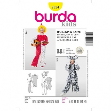 Patron 2524 Burda Carnaval Arlequin, Chat 104/170