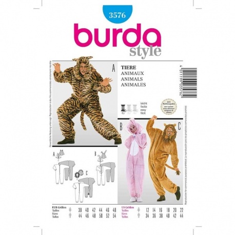 Patron 3576 Burda Carnaval Combinaison 38/54