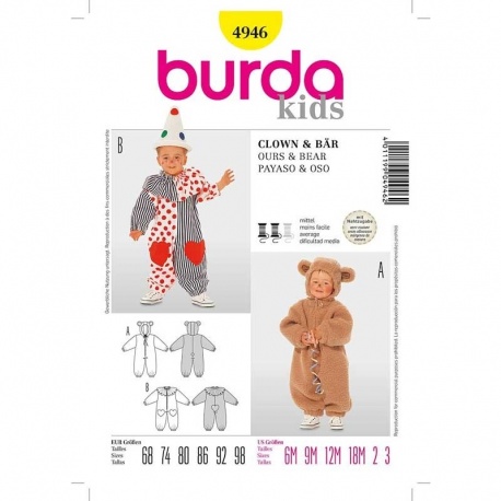 Patron 4946 Burda Carnaval Combinaison 68/98