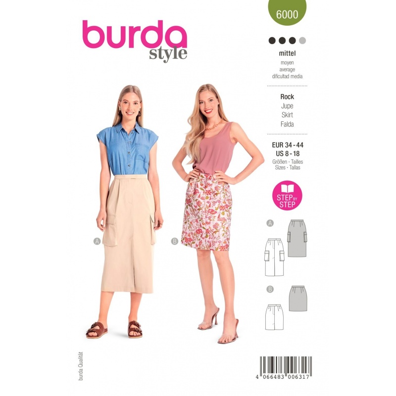 Patron Burda  6000 Jupe 34/44