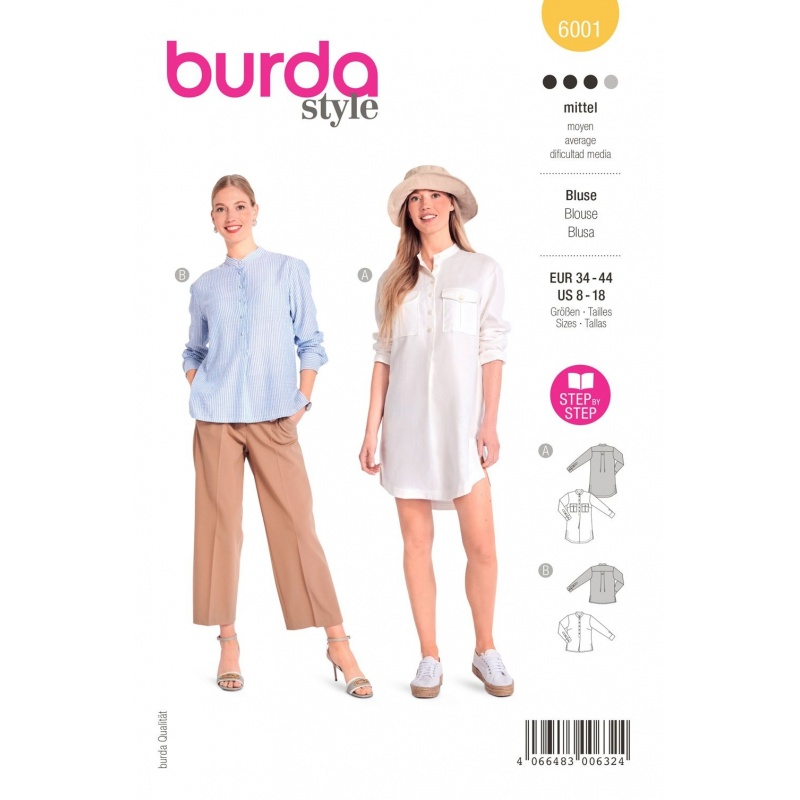 Patron Burda  6001 Blouse 34/44