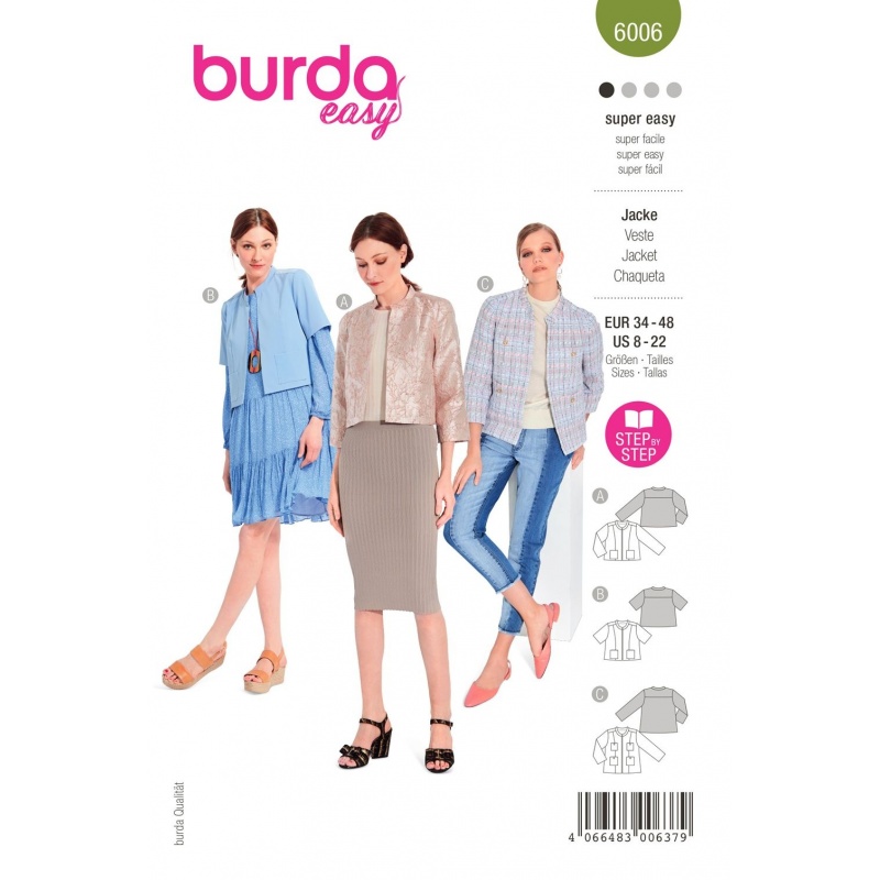 Patron Burda  6006 Veste 34/48