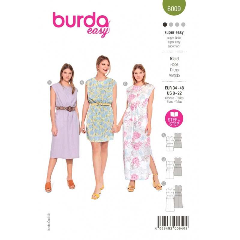 Patron Burda  6009 Robe 34/48