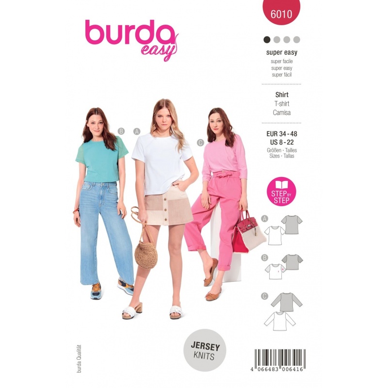 Patron Burda  6010 T-shirt 34/48