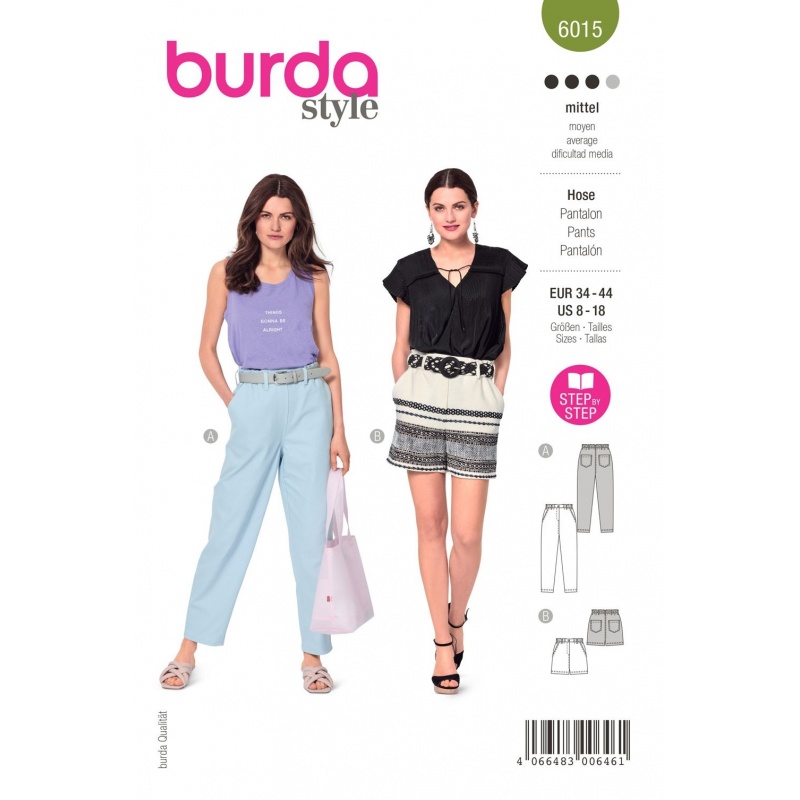 Patron Burda  6015 Pantalon 34/44