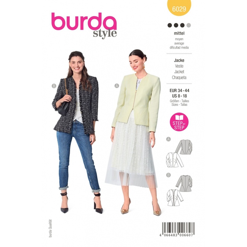 Patron Burda  6029 Veste 34/44