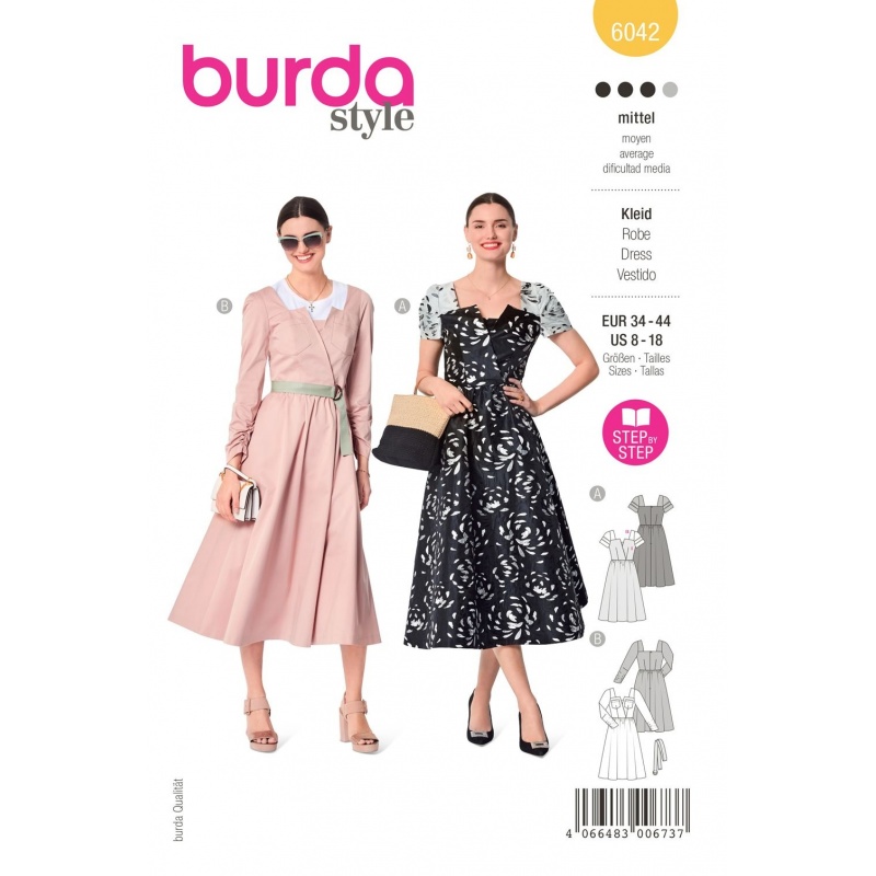 Patron Burda  6042 Robe 34/44