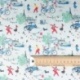 Tissu Imprimé Musette Bleu 