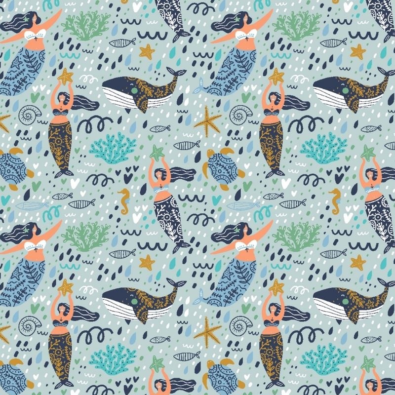 Tissu Imprimé Splash Ciel