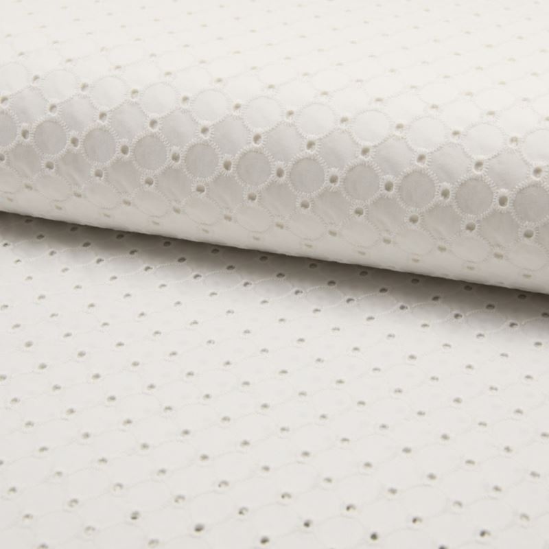 Tissu Broderie Anglaise Rond Ecru 